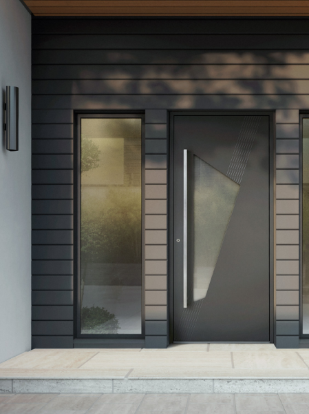 Porte K•LINE semi-vitrée avec vitrage décoratif, design contemporain et lumineux